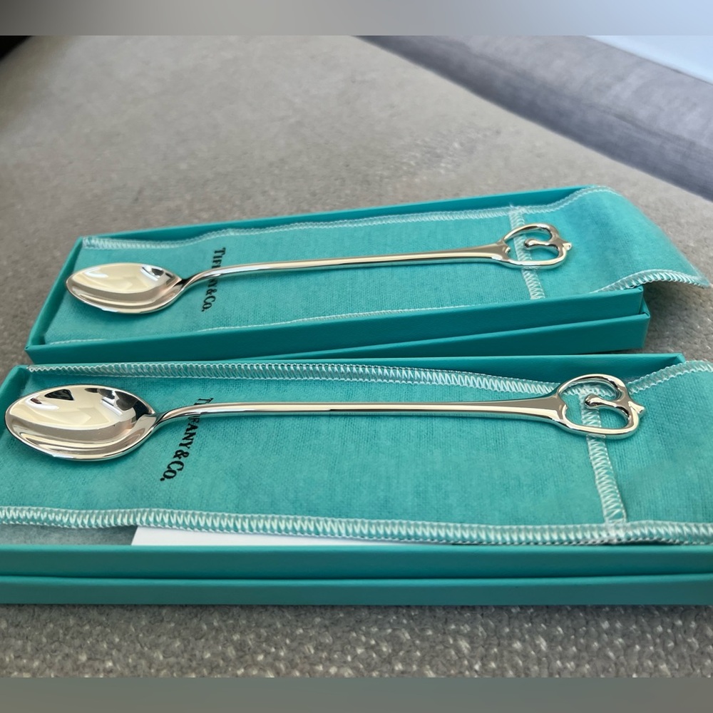 Tiffany Apple Feeding Silver Spoon (2) - Baby Gift